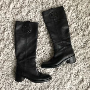 Gucci Soho GG Pebbled Leather Riding Boot